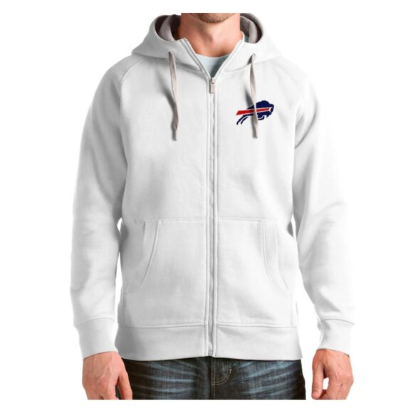 NWT Men's Antigua White Buffalo Bills Victory Full-Zip Hoodie, Men's 2XL - Picture 1 of 5